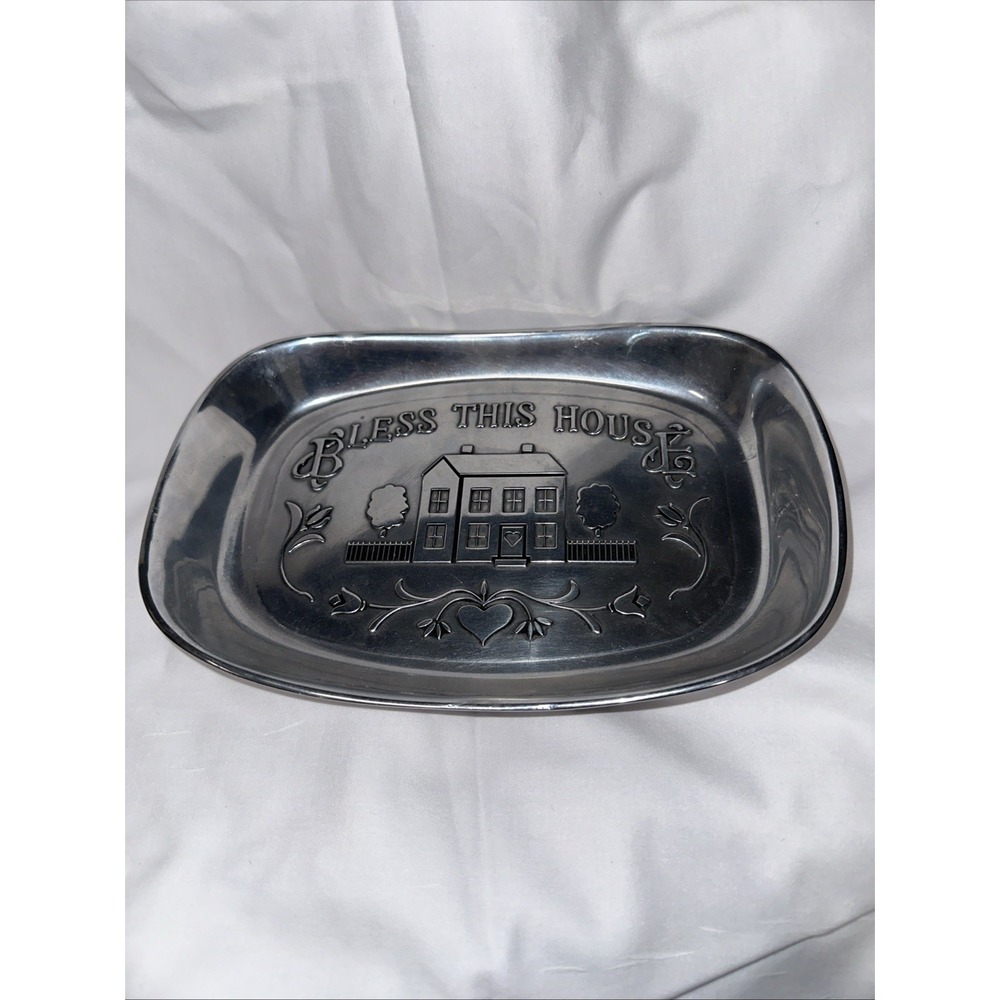 Wilton Armetale Bless‎ This House Small Metal Serving Platter